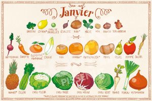 Janvier - calendrier des fruits et légumes de saison 
